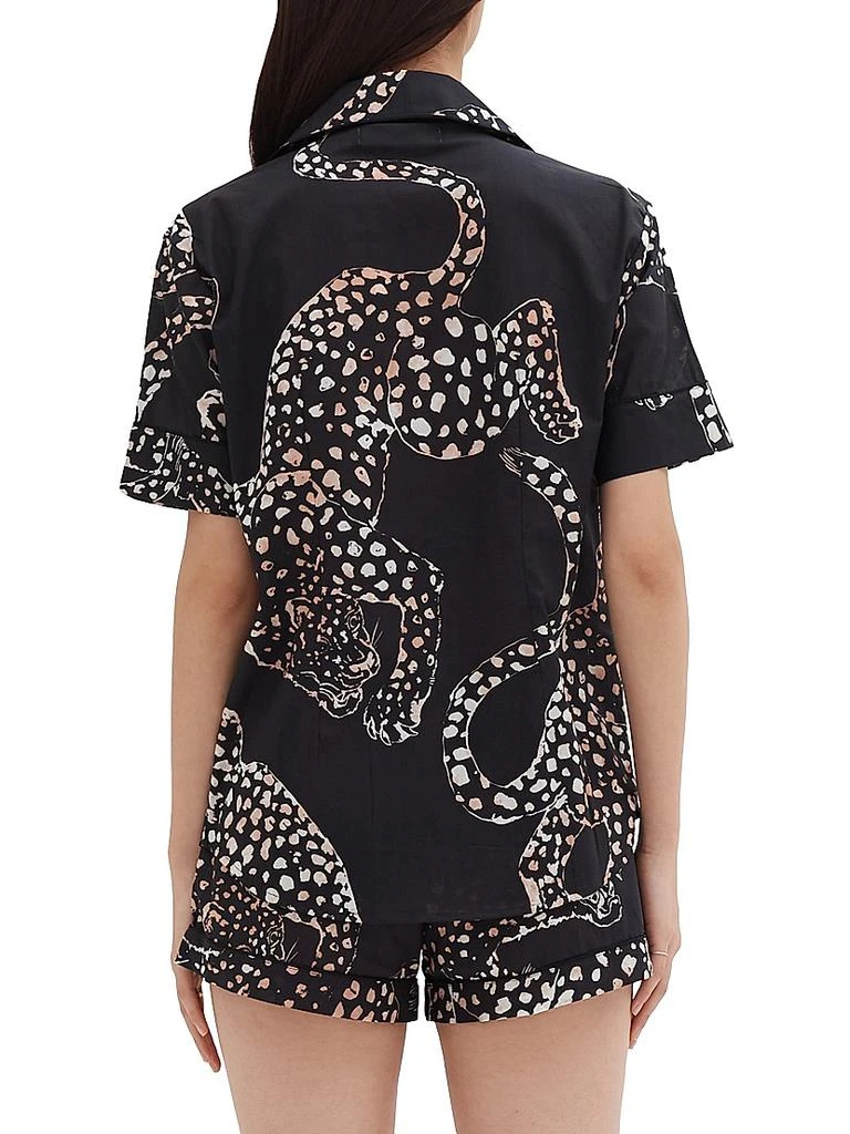 商品Desmond & Dempsey|Jaguar Print Cotton Short Pajama Set,价格¥1438,第5张图片详细描述