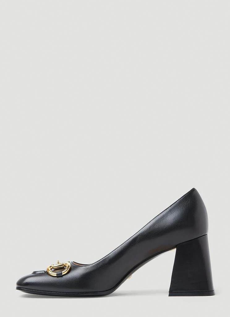 商品Gucci|Horsebit Mid-Heel Pumps,价格¥6105,第3张图片详细描述