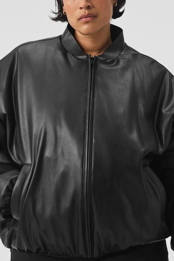 Faux Leather Premier Bomber - Black 商品