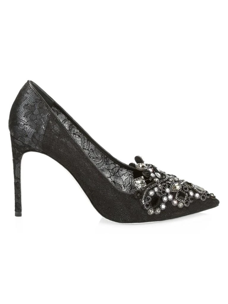 商品Rene Caovilla|Veneziana Embellished Lace Pumps,价格¥3096,第1张图片