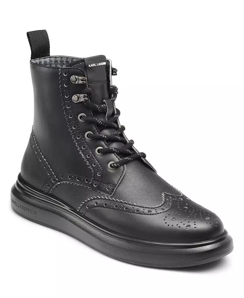 商品Karl Lagerfeld Paris|Karl Lagerfeld Men's Side Zip Wingtip Boot,价格¥1929,第1张图片