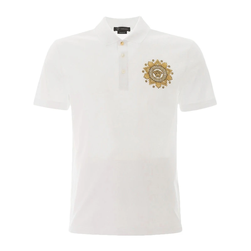 商品Versace|VERSACE 范思哲 男士白色棉POLO衫 A85111-A231240-A2088,价格¥2378,第1张图片