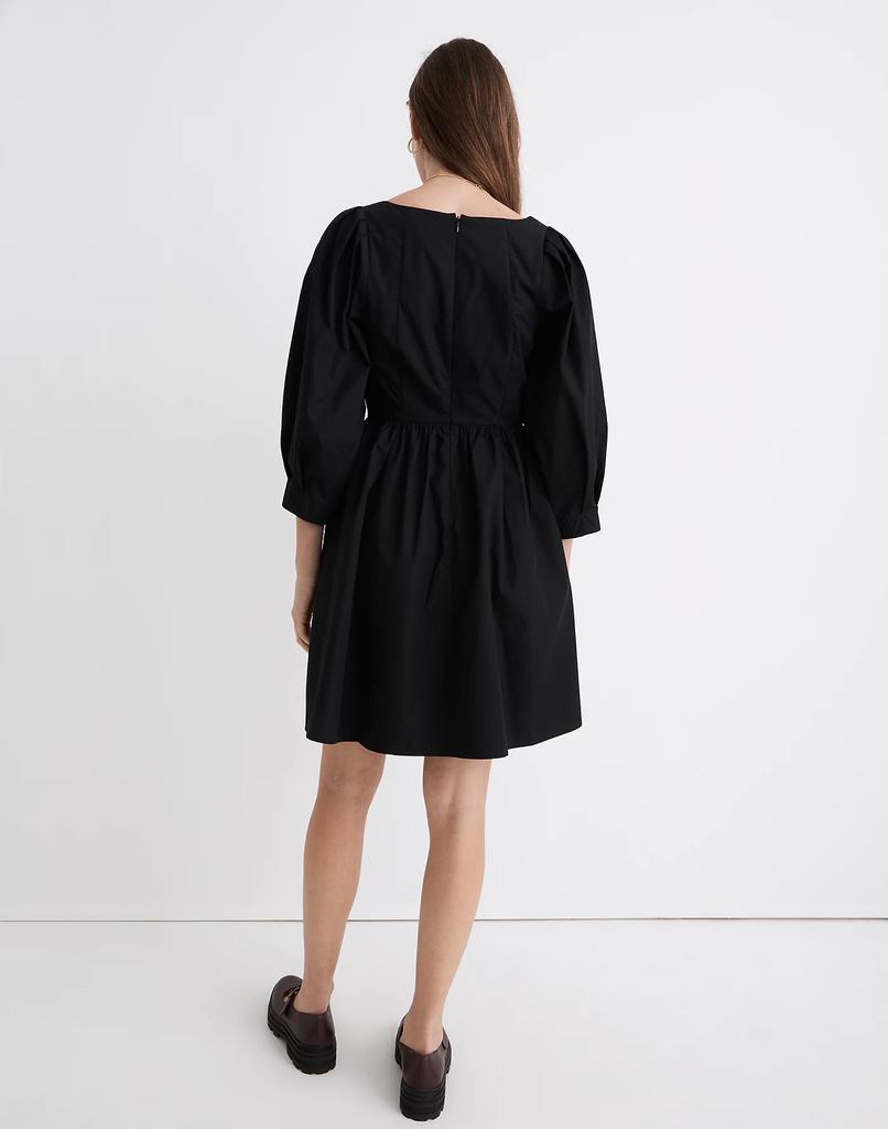 商品Madewell|Poplin Puff-Sleeve Mini Dress,价格¥349,第5张图片详细描述