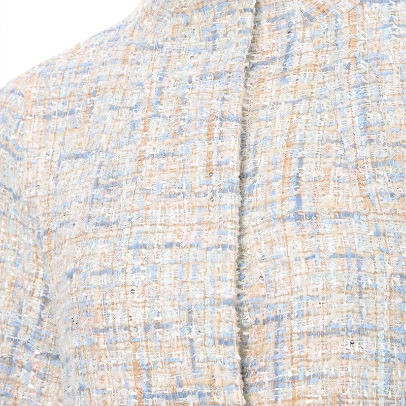 EMPORIO ARMANI 女士拼色棉质圆领小香风大衣 3H2L80-1NWIZ-F702 商品