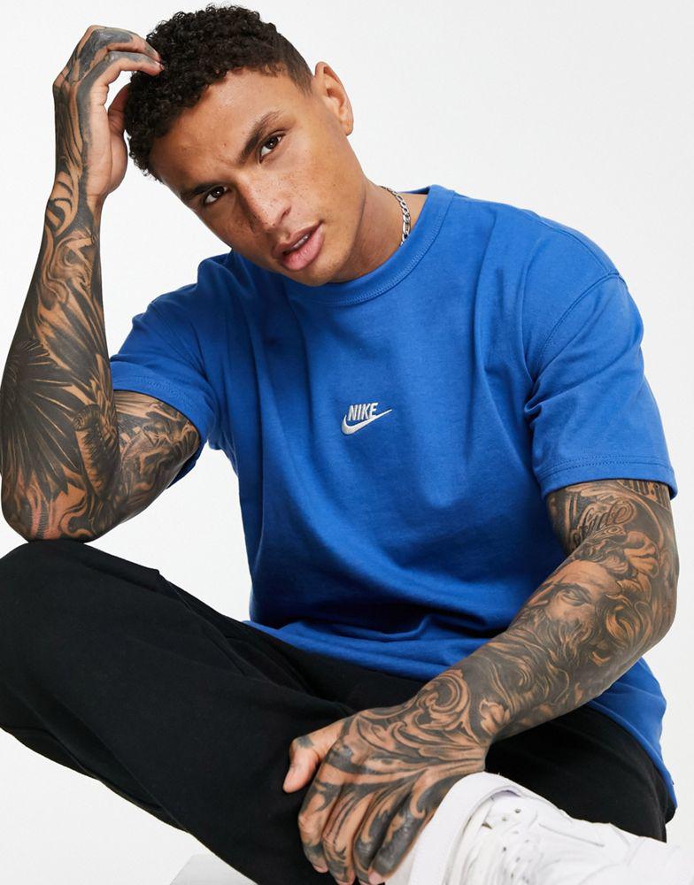 Nike Premium Essentials oversized heavyweight t-shirt in marina blue商品第1张图片规格展示