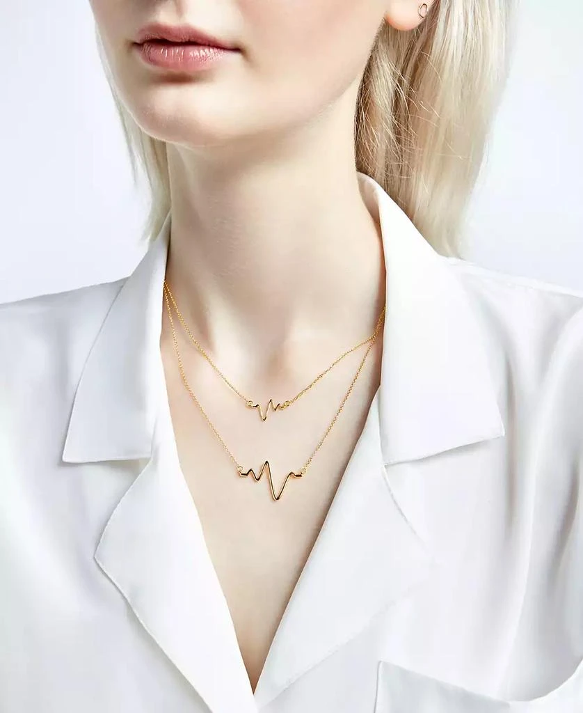 商品Sarah Chloe|Heartbeat Necklace in 14k Gold over Silver, 16" + 2" extender (also available in Sterling Silver),价格¥440,第2张图片详细描述