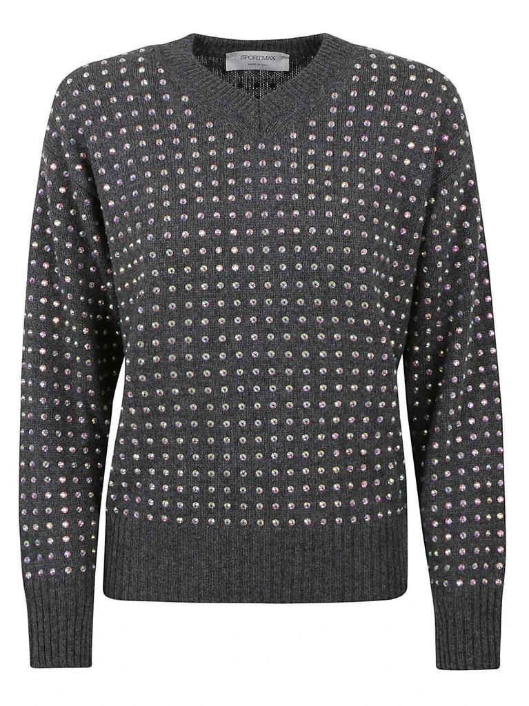 商品Max Mara|Sportmax Embellished V-Neck Sweater,价格¥6486,第1张图片