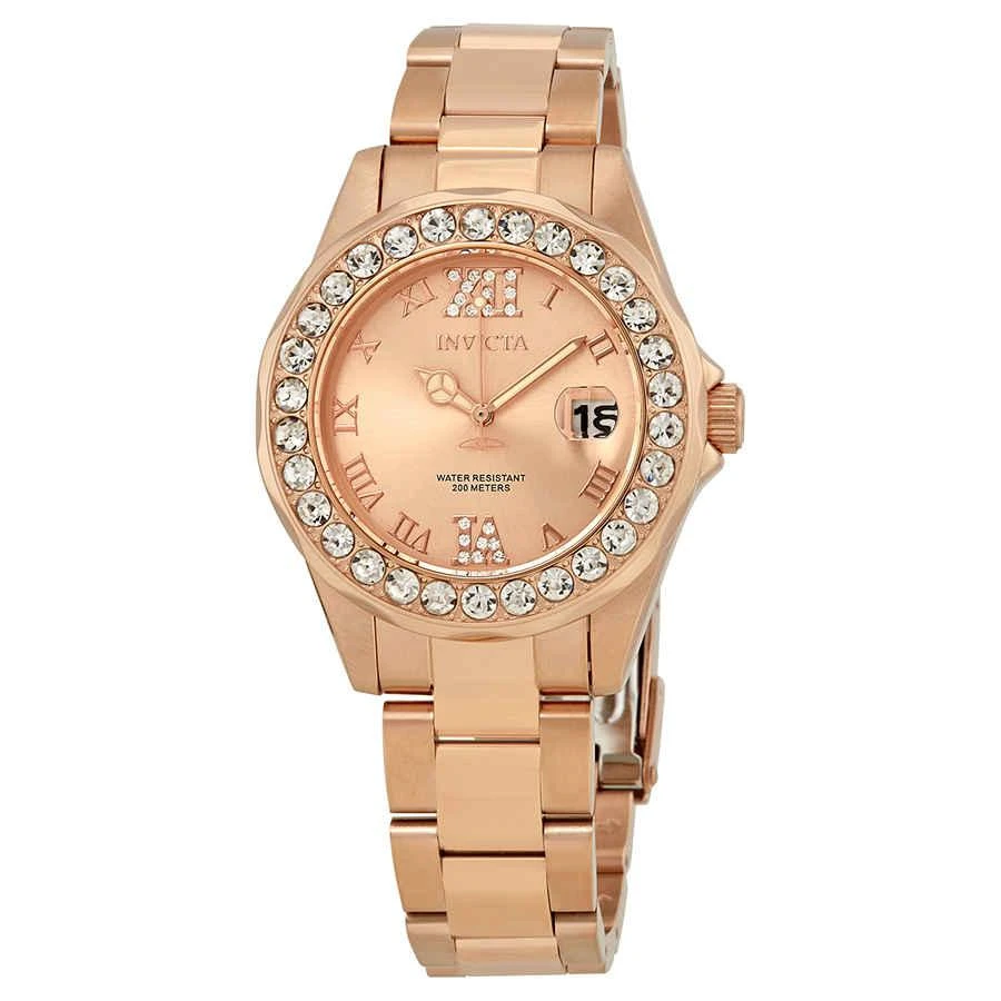 商品Invicta|Invicta Pro Diver Quartz 3 Hand Rose Dial Ladies Watch 15253,价格¥525,第1张图片