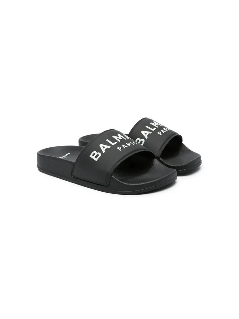 商品Balmain|Black Slippers With Logo,价格¥1179,第1张图片