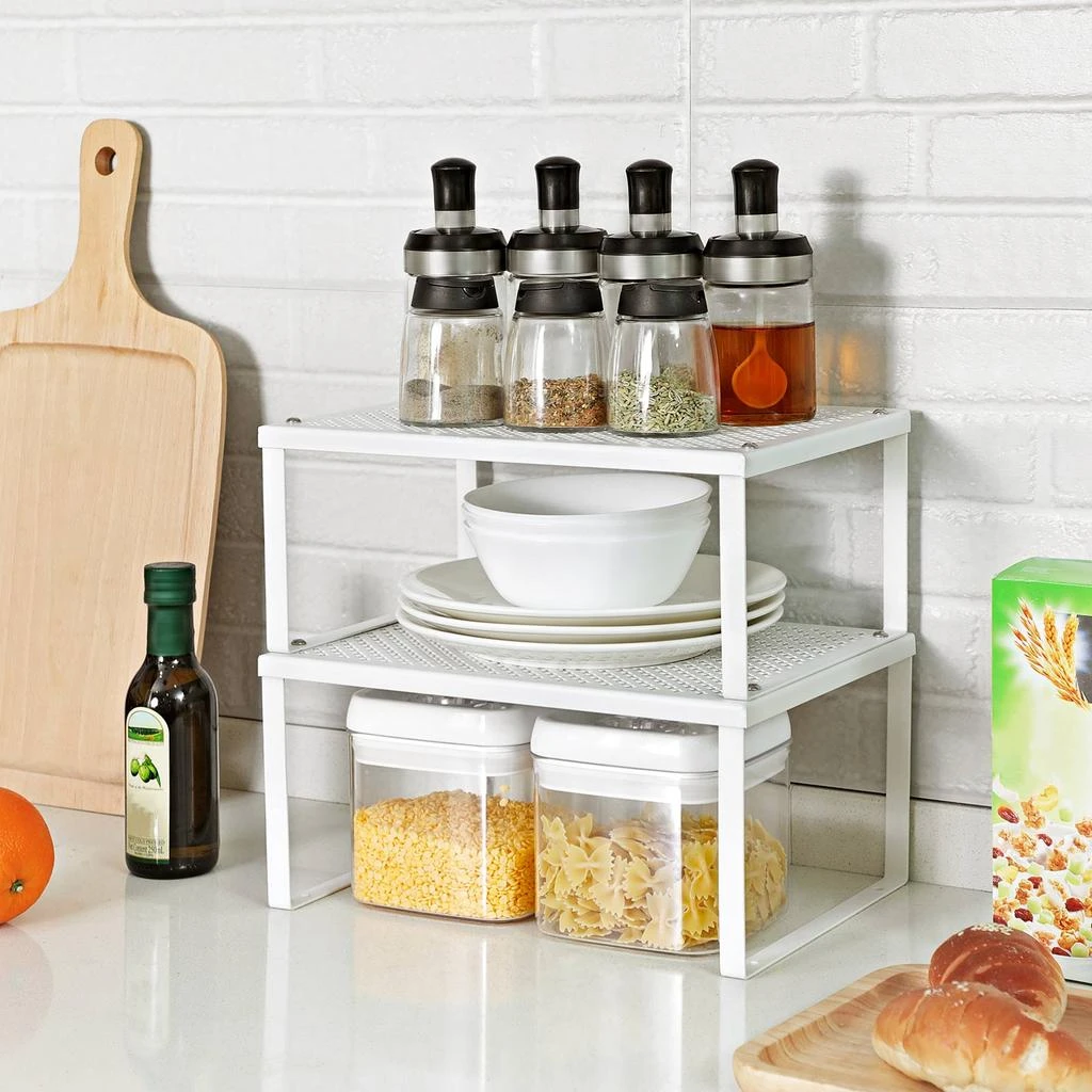 商品BreeBe|Set of 2 Stackable and Expandable Spice Racks Oatmeal Beige,价格¥292,第2张图片详细描述