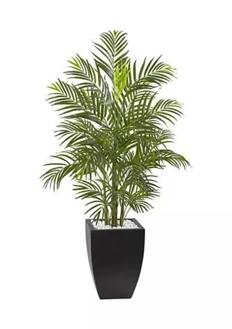 商品NEARLY NATURAL|Natural Areca Palm Tree With Wash Planter  Indoor Outdoor,价格¥2816,第1张图片