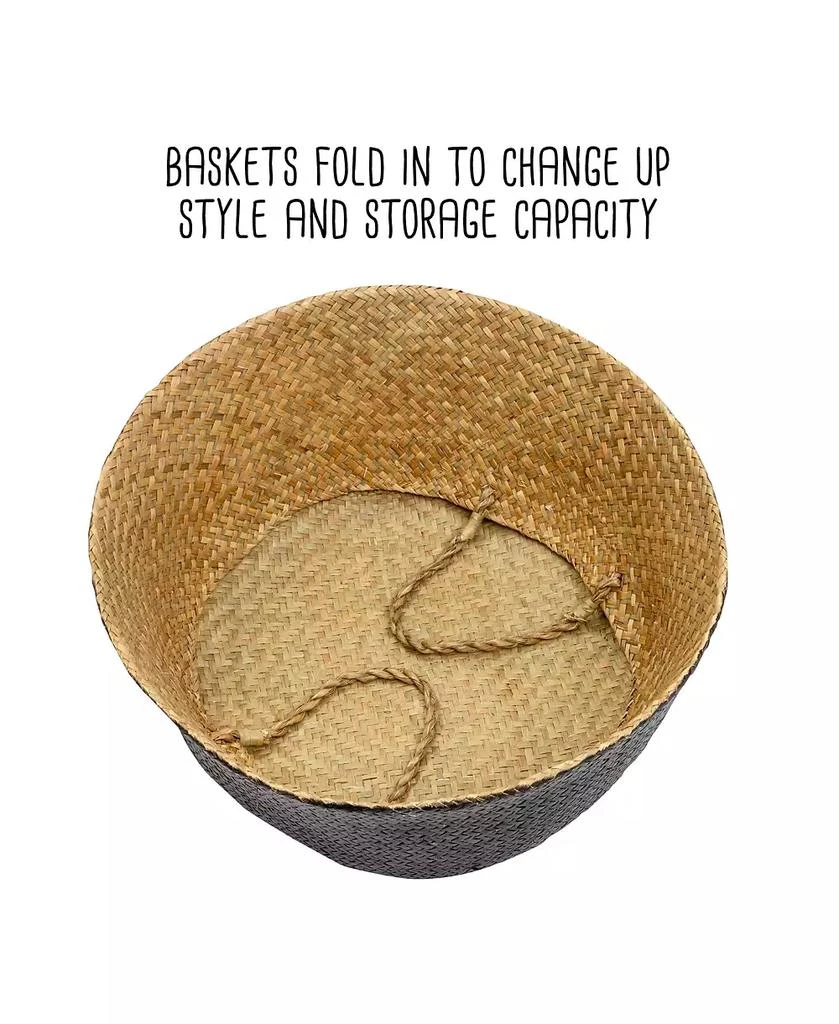 Set of 2 Folding Seagrass Belly Baskets 商品