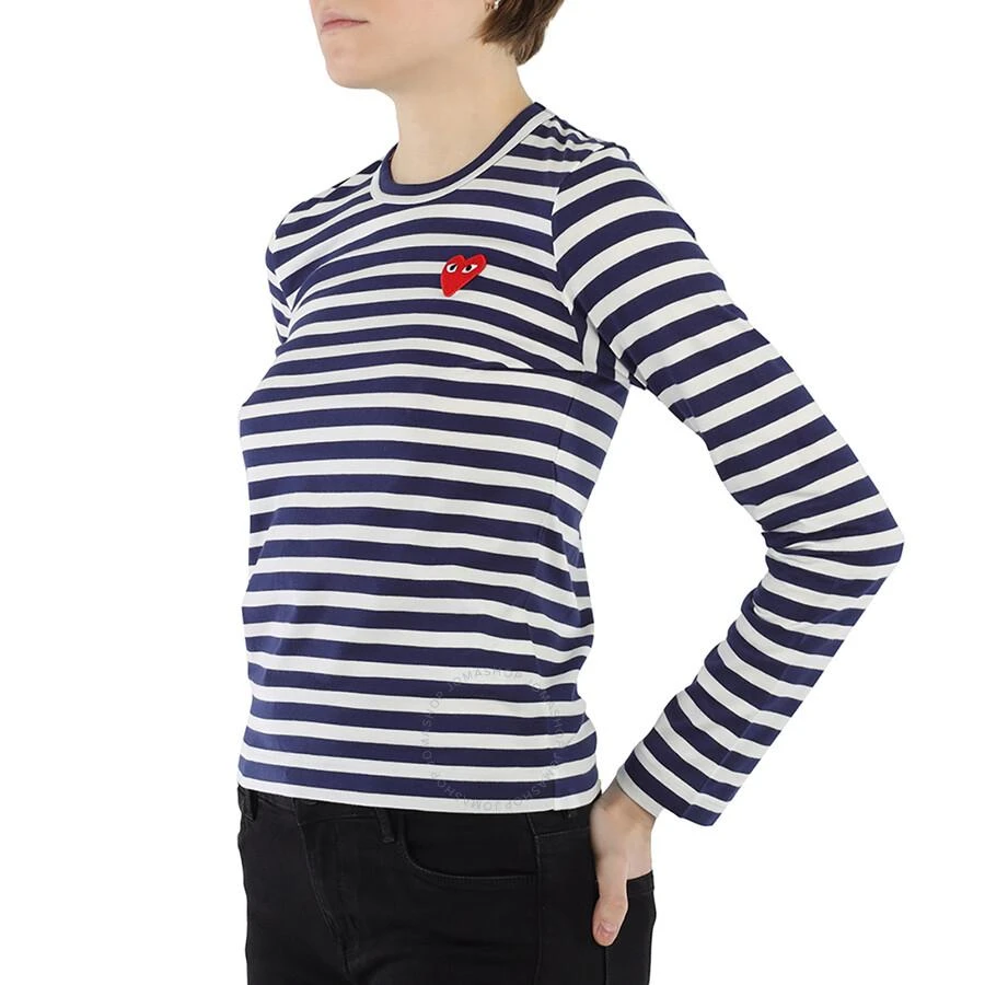 商品Comme des Garcons|Ladies Embroidered Heart Stripe Long-sleeve T-shirt,价格¥559,第2张图片详细描述