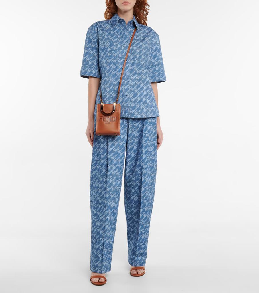 商品Fendi|Fendi Brush high-rise cotton chambray pants,价格¥6022,第4张图片详细描述