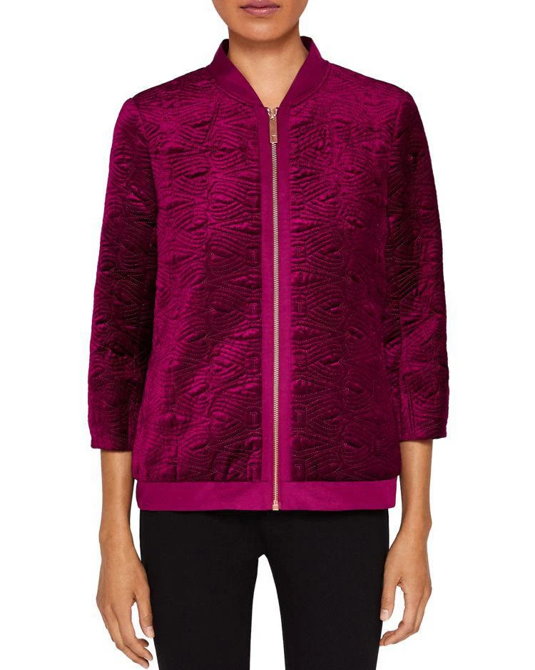 商品Ted Baker London|Ted Baker Bartel Quilted Velvet Bomber Jacket,价格¥1029,第1张图片