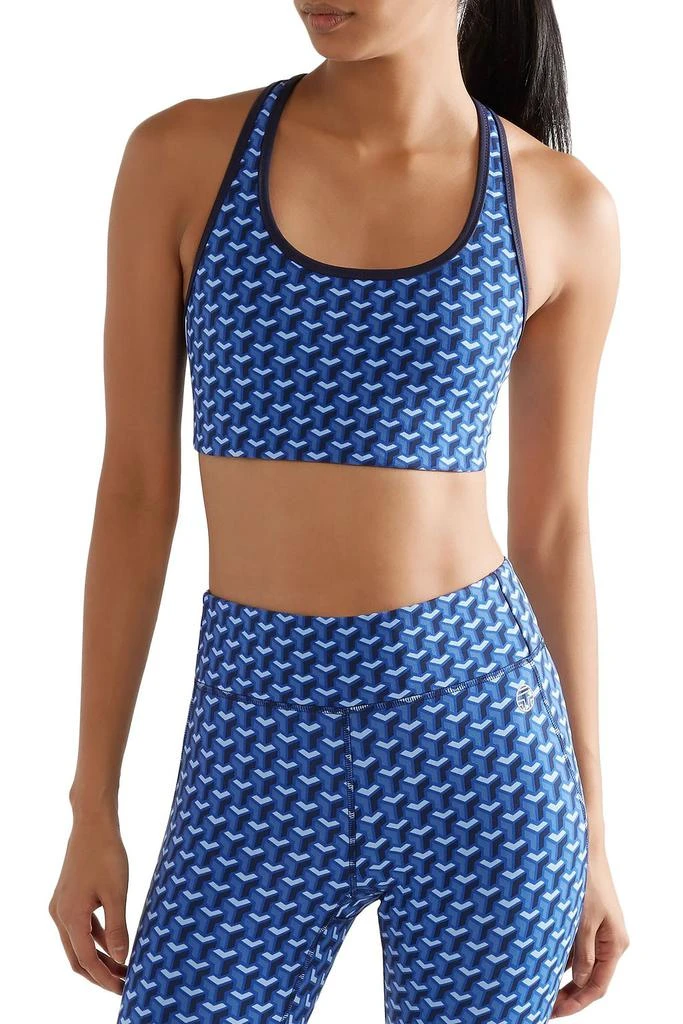 商品Tory Sport|Mesh-paneled printed stretch-jersey sports bra,价格¥182,第3张图片详细描述