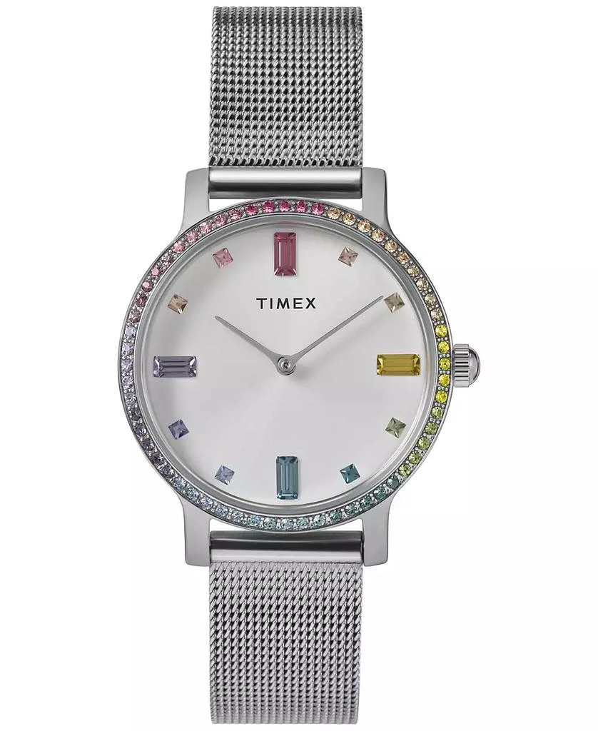 商品Timex|Women's Analog Silver-Tone Stainless Steel Watch, 31mm,价格¥887,第1张图片