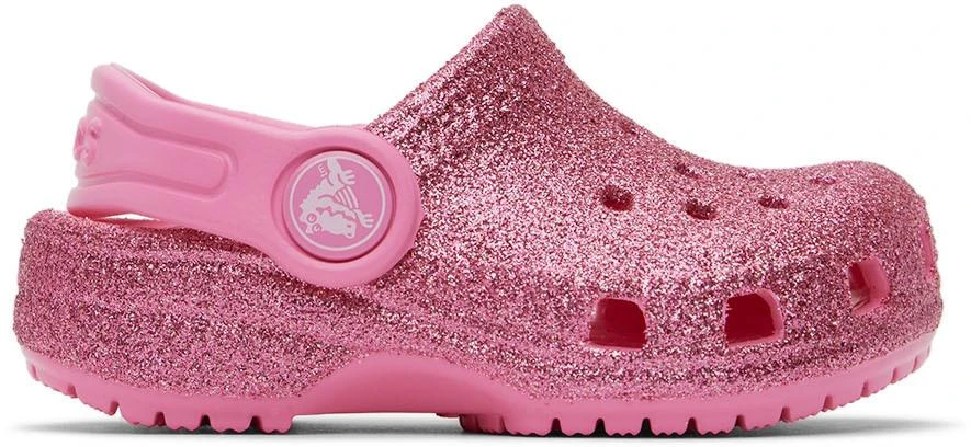 商品Crocs|Baby Pink Classic Glitter Clogs,价格¥388,第1张图片