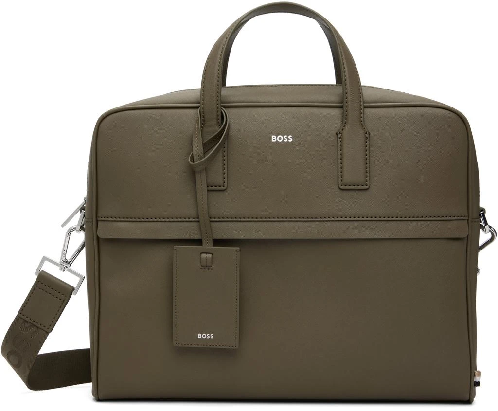 商品Hugo Boss|Green Logo Detail Document Briefcase,价格¥2520,第1张图片