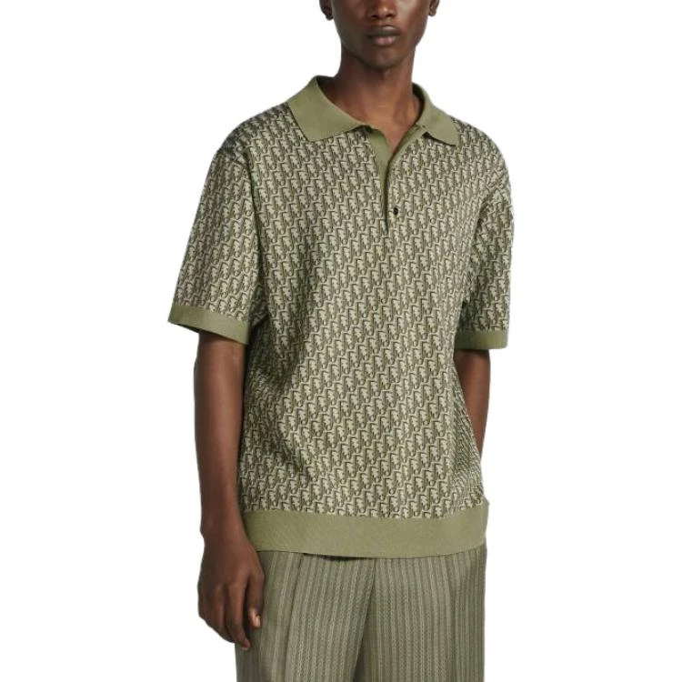 商品[国内直发] Dior|迪奥 SS23 Logo满印休闲短袖Polo衫T恤 男款 绿色,价格¥6478,第7张图片详细描述