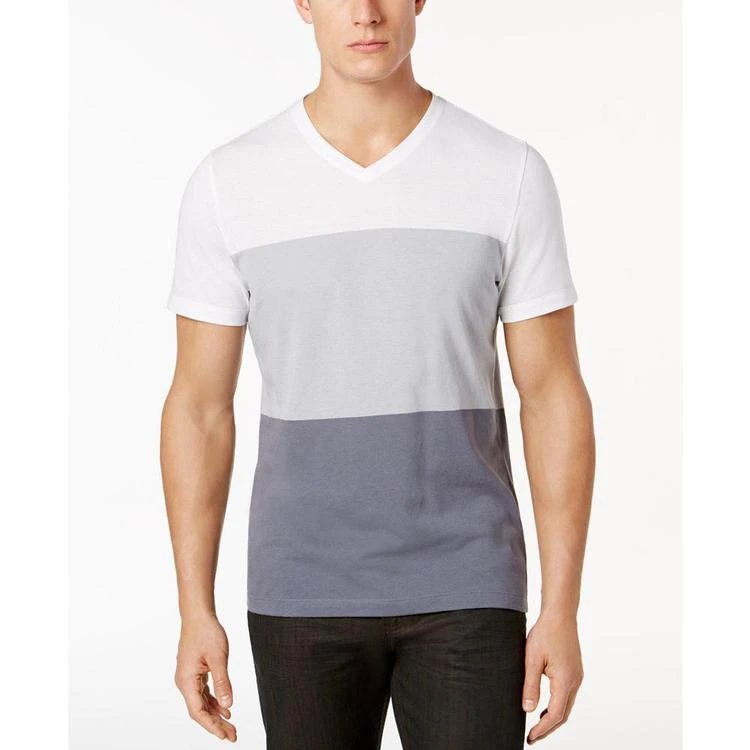 商品Alfani|Men's Stretch V-Neck Colorblocked T-Shirt, Created for Macy's,价格¥52,第1张图片