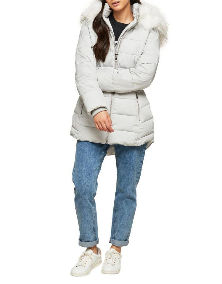 商品Miss Selfridge|Longline Belted Faux Fur-Trimmed Puffer Jacket,价格¥620,第4张图片详细描述