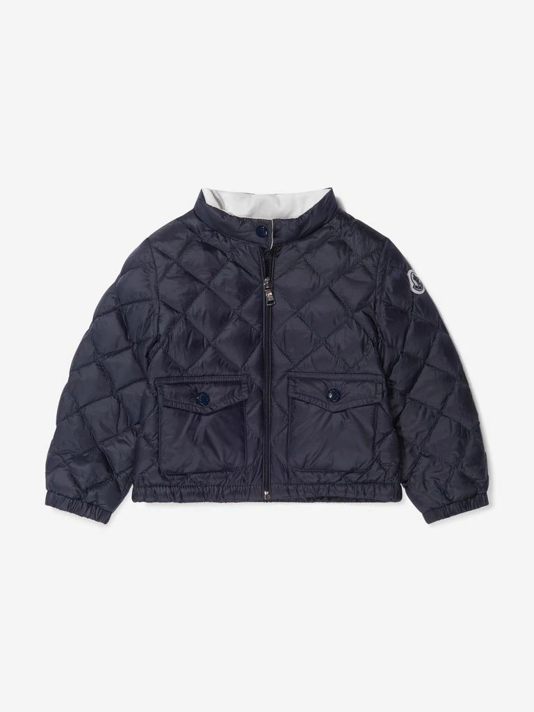 商品Moncler|Moncler Navy Baby Girls Down Quilted Binic Jacket,价格¥1570,第1张图片