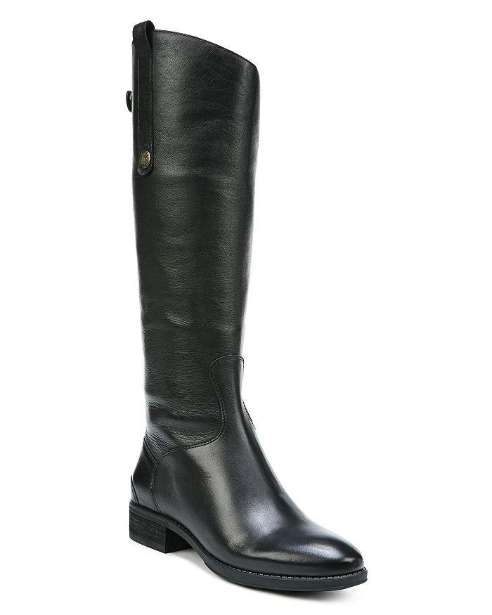 商品Sam Edelman|Women's Wide Calf Penny Round Toe Leather Low-Heel Riding Boots,价格¥1499,第1张图片