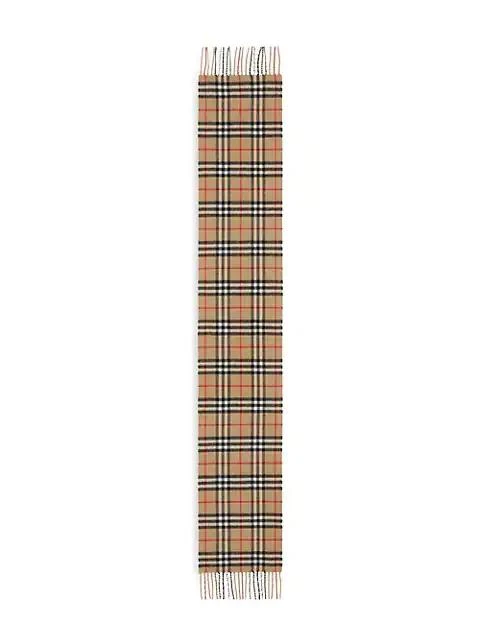 商品Burberry|Mini Classic Vintage Check Cashmere Scarf,价格¥2581,第2张图片详细描述