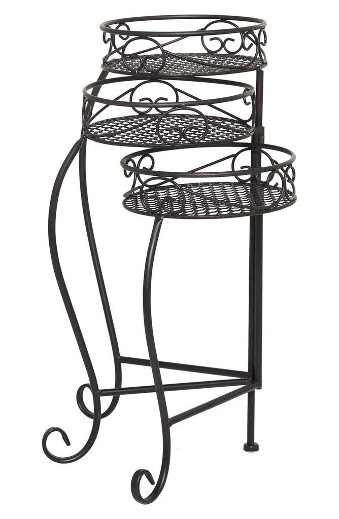 Black Metal Indoor Outdoor 3 Tier Scroll Plantstand 商品