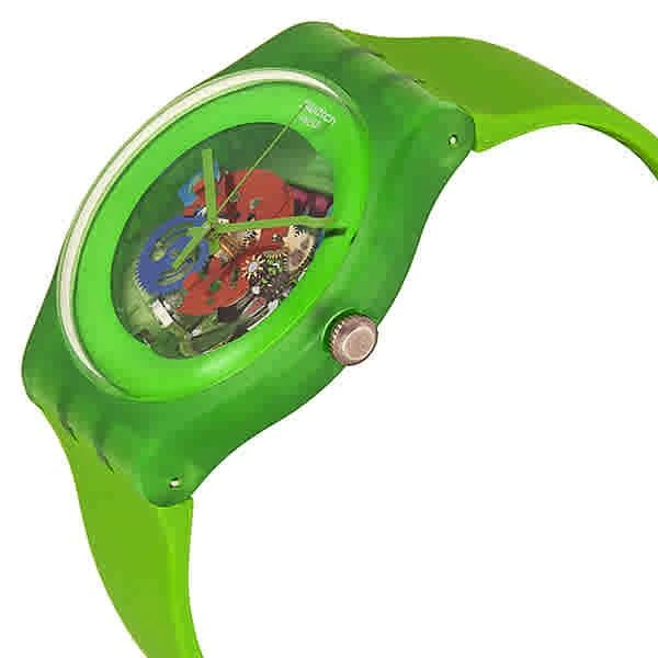 商品Swatch|Originals Green Lacquered Green Silicone Men's Watch SUOG103,价格¥499,第2张图片详细描述