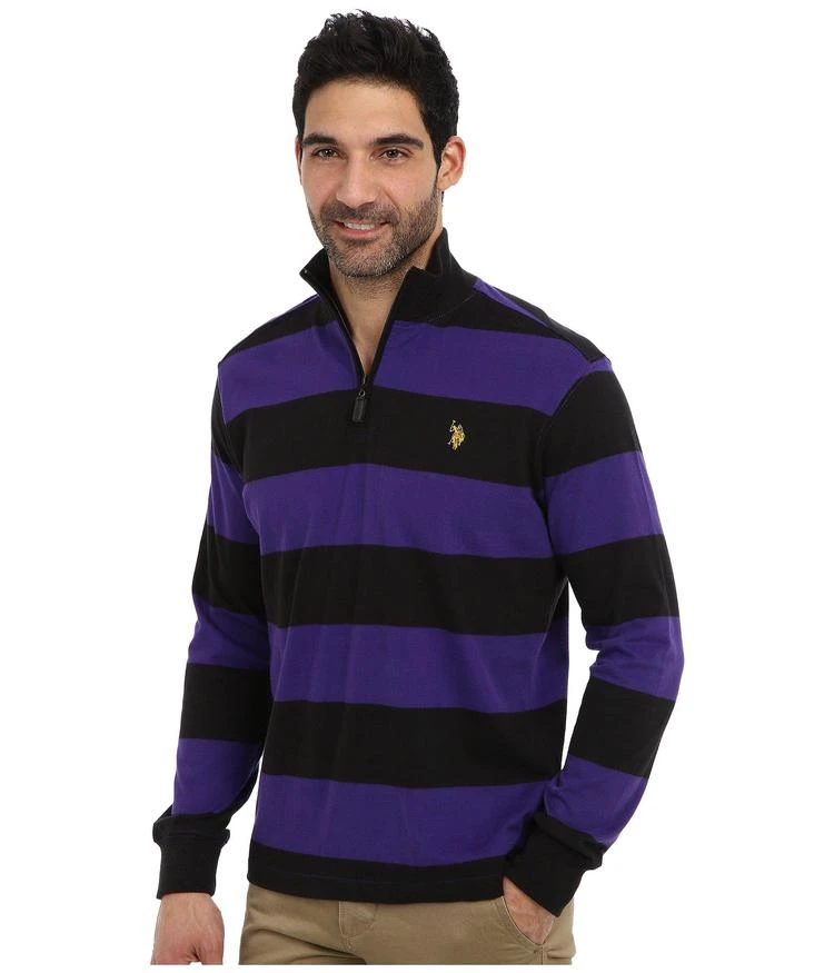 商品U.S. POLO ASSN.|Striped Rib Mock Neck 1/4 Zip Pullover,价格¥261,第2张图片详细描述