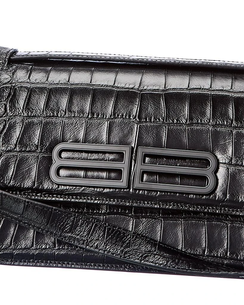 商品Balenciaga|Balenciaga Gossip Small Croc-Embossed Leather Shoulder Bag, Black,价格¥10915,第3张图片详细描述