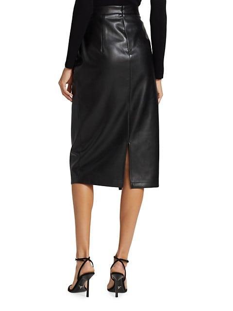 商品Tahari|Gathered Vegan Leather Skirt,价格¥2176,第7张图片详细描述