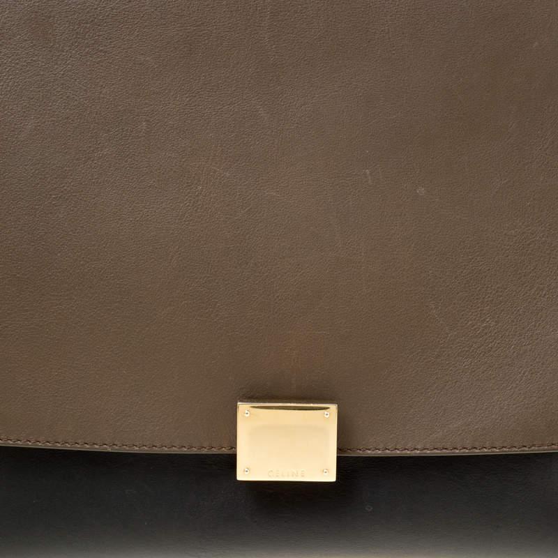 商品[二手商品] Celine|Celine Tri Color Leather and Suede Medium Trapeze Top Handle Bag,价格¥5448,第7张图片详细描述