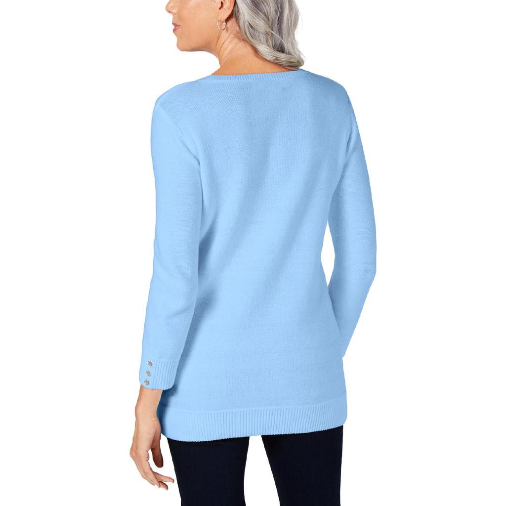 Karen Scott Womens Cable Knit Embellished Knit Top商品第3张图片规格展示