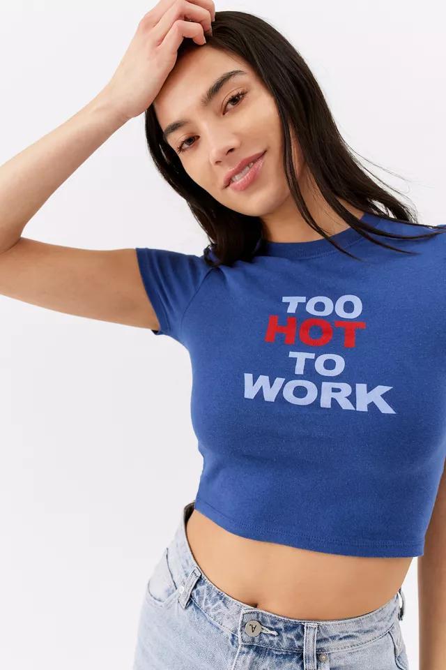 商品Urban Outfitters|UO Too Hot To Work Baby Tee,价格¥252,第6张图片详细描述