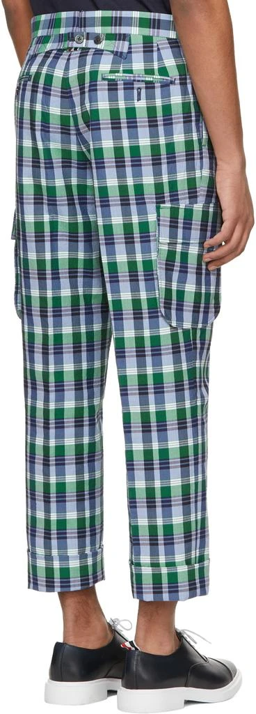 商品Thom Browne|Blue Madras Gusseted Patch Pocket Trousers,价格¥13925,第3张图片详细描述