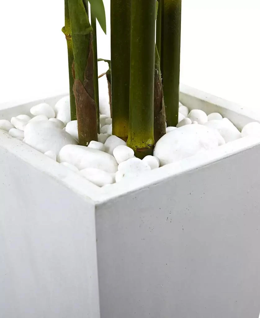 商品NEARLY NATURAL|5' Bamboo UV-Resistant Indoor/Outdoor Artificial Tree with White Planter,价格¥1365,第4张图片详细描述