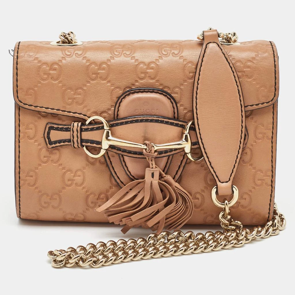 商品[二手商品] Gucci|Gucci Light Brown Guccissima Leather Mini Emily Chain Shoulder Bag,价格¥6237,第1张图片