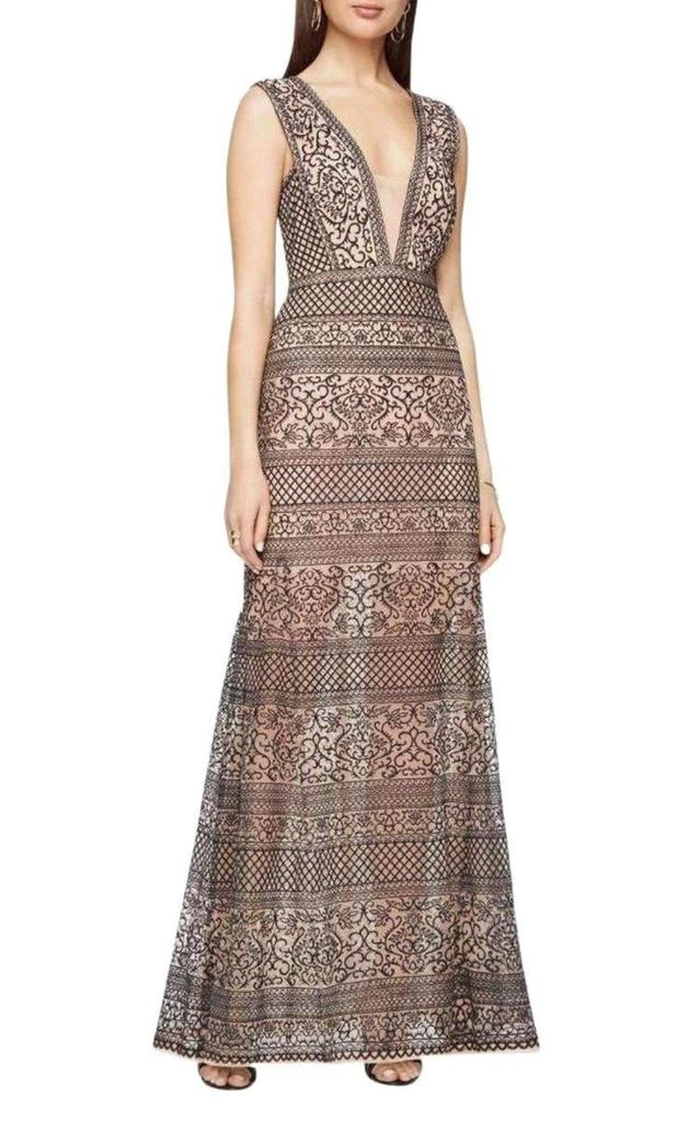 商品BCBG|Aurora Embroidered Tulle Gown,价格¥1821,第3张图片详细描述