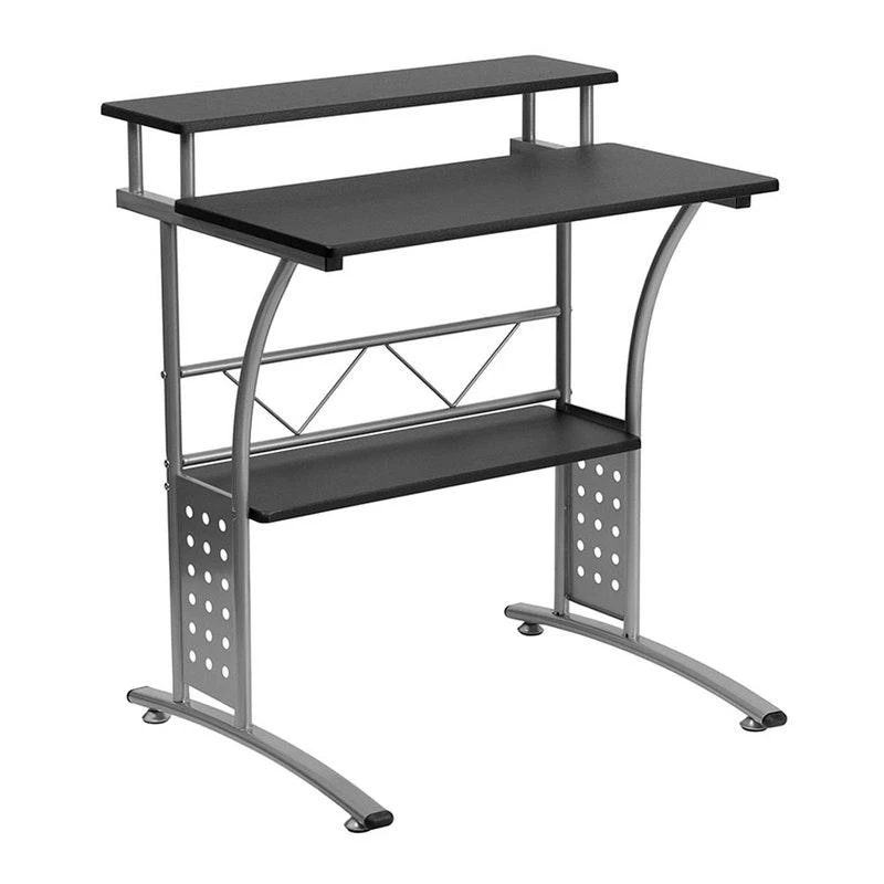 商品Offex|Work From Home Kit Black Computer Desk, Ergonomic Mesh Office Chair and Locking Mobile Filing Cabinet with Inset Handles,价格¥7046,第2张图片详细描述