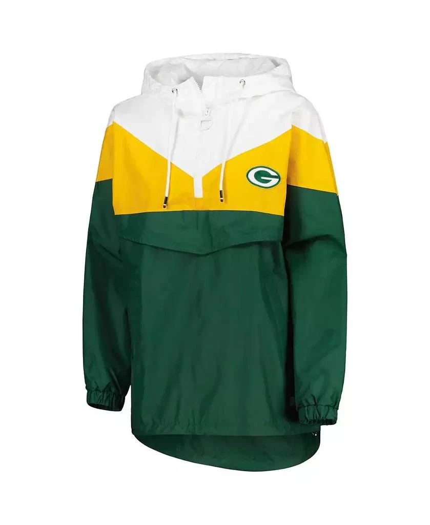 商品Tommy Hilfiger|Women's White, Gold Green Bay Packers Staci Half-Zip Hoodie Windbreaker Jacket,价格¥726,第2张图片详细描述