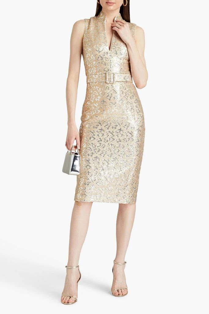 商品Badgley Mischka|Sequined mesh midi dress,价格¥1786,第2张图片详细描述