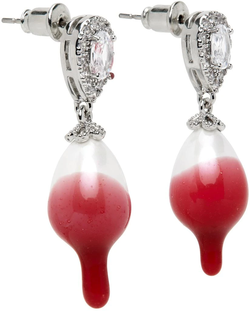 商品Ottolinger|Silver & Pink Pearl Drop Earrings,价格¥1015,第2张图片详细描述