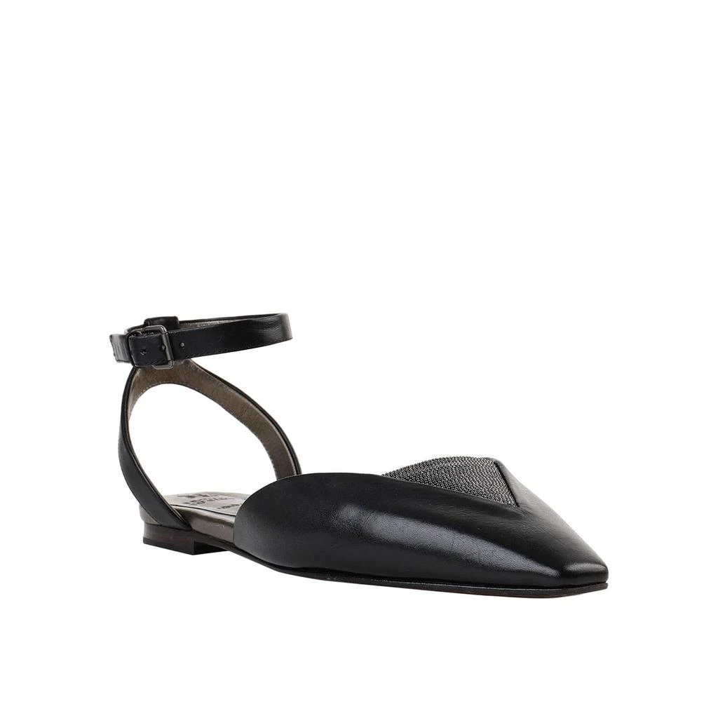 商品Brunello Cucinelli|Brunello Cucinelli Flat Leather Sandals,价格¥3911,第2张图片详细描述