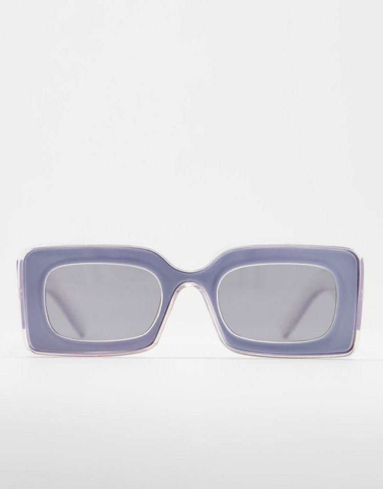 商品ASOS|ASOS DESIGN frame bevel tramline detail square sunglasses,价格¥40,第4张图片详细描述