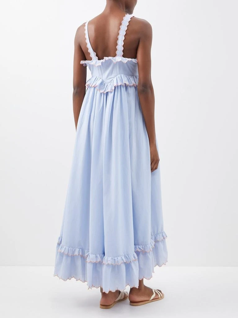 商品Thierry Colson|Valentina tie-knot ruffled cotton-poplin dress,价格¥1772,第5张图片详细描述