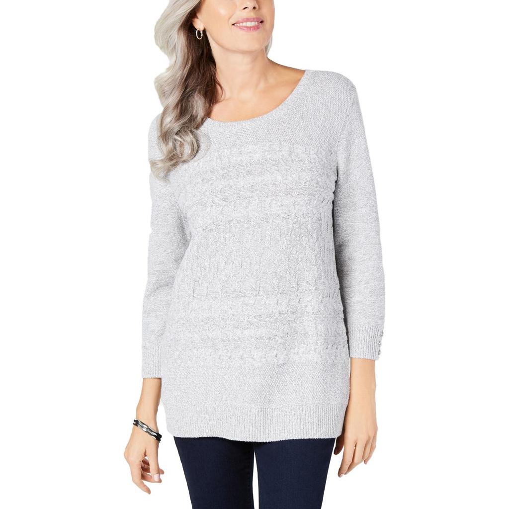 Karen Scott Womens Marled Long Sleeves Crewneck Sweater商品第1张图片规格展示