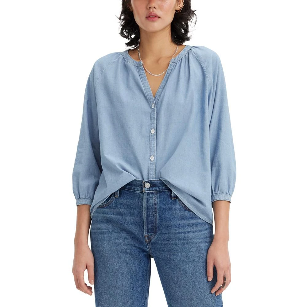 商品Levi's|Women's Mirabelle Button-Front Cotton Top,价格¥262,第1张图片